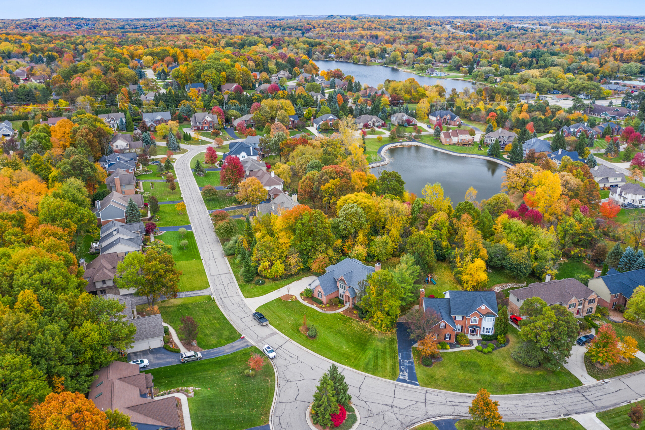 Drone aerial view of home